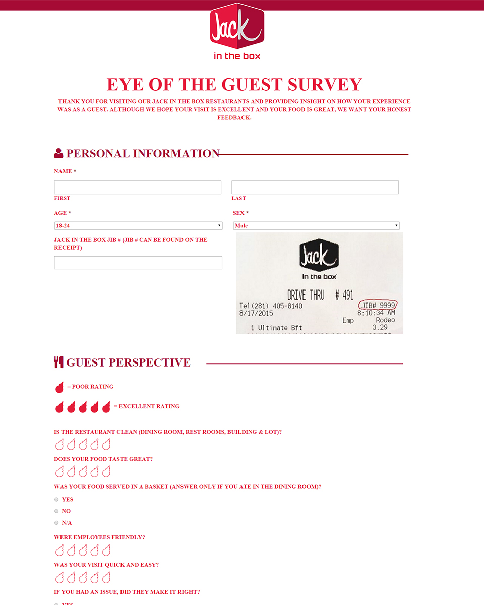 Jack in the Box Survey